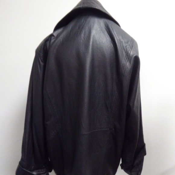 MICHAEL HOBAN NORTH BEACH BROWN LEATHER PEA COAT M - Picture 11 of 12